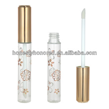 Empty Gold Cap Clear Lip Gloss Tubes Container